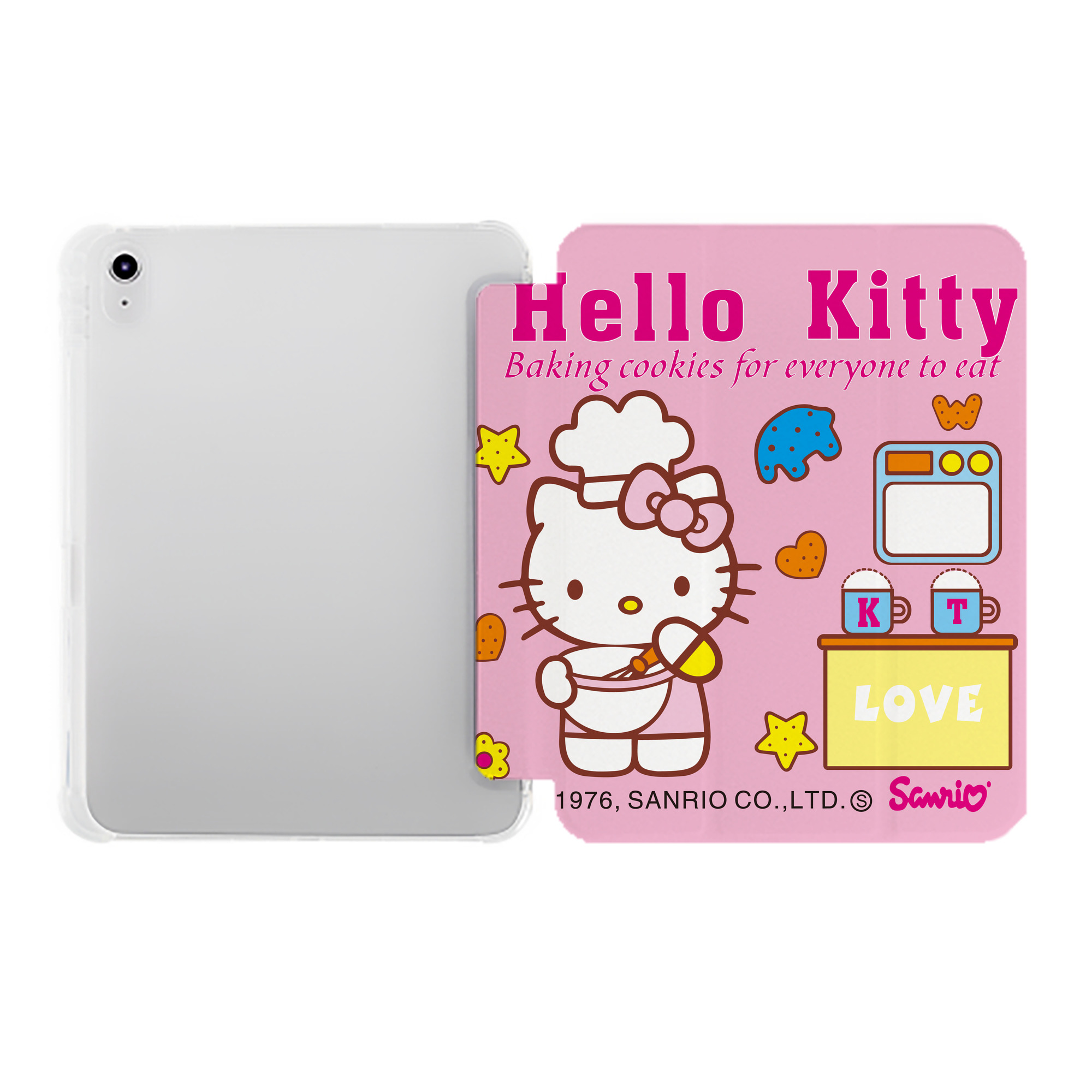 （画像用） Hello Kitty ハローキティ IPad ケース ペン収納付き 三つ折りスタンド PUレザー×シリコン 対応機種9.5/10.5/10.9インチ